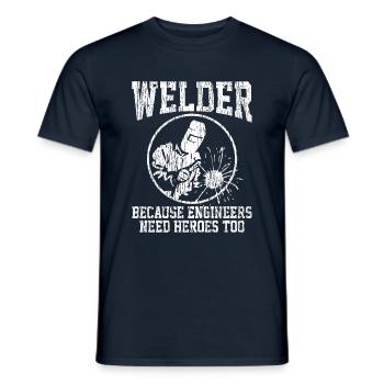 welder - Men's T-Shirt - navy - Front - AI Model Male 178 light (178cm)