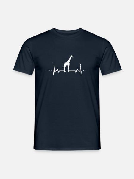 Giraffe Herzschlag - Männer T-Shirt - Navy