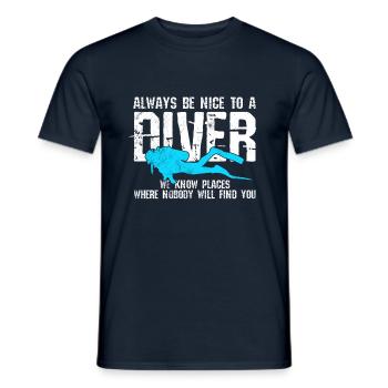 Plongée - cadeau de plongeur - T-shirt homme - marine - Devant - AI Model Male 178 light (178cm)