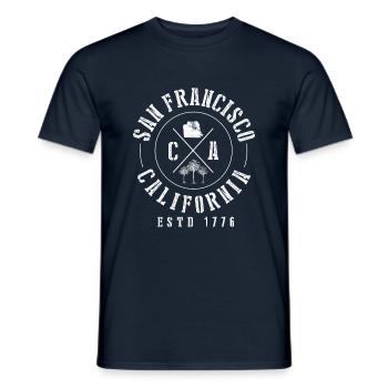 San Francisco California - USA Souvenir - Men's T-Shirt - navy - Front - AI Model Male 178 light (178cm)