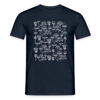 Champignons - Cueilleur de champignons Psychédélique Magic Mushrooms - T-shirt homme - marine - Devant - AI Model Male 178 light (178cm)