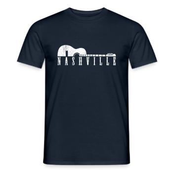 Nashville Tennessee - Country Music Guitare - T-shirt homme - marine - Devant - AI Model Male 178 light (178cm)
