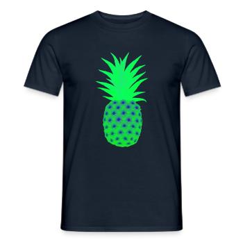 Ananas Néon - CADEAU DE FÊTE TECHNO EDM - T-shirt homme - marine - Devant - AI Model Male 178 light (178cm)