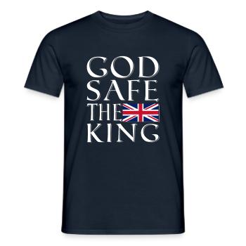 dieu en sécurité le roi - T-shirt homme - marine - Devant - AI Model Male 178 light (178cm)