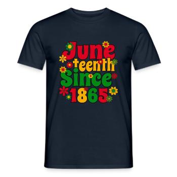 Juneteenth Commémorative1865 Peace Love - T-shirt homme - marine - Devant - AI Model Male 178 light (178cm)