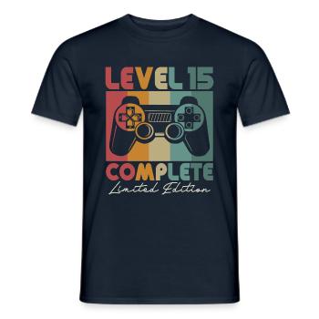 15 Birthday Level 15 Gift 15 years - Men's T-Shirt - navy - Front - AI Model Male 178 light (178cm)