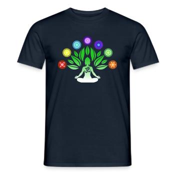 Yoga Ying Yang Sport Namaste Chakra Geschenk - Männer T-Shirt - Navy - Vorne - AI Model Male 178 light (178cm)