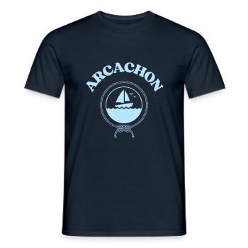 arcachon bateau bassin d'arcachon homme ocean - T-shirt homme - marine - Devant - AI Model Male 178 light (178cm)