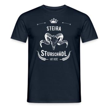 Steiermark Steira Sturschädl mit Herz Bock Spruch - Männer T-Shirt - Navy - Vorne - AI Model Male 178 light (178cm)