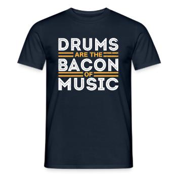 Les tambours sont le bacon de la musique Pour le batteur Drumming - T-shirt homme - marine - Devant - AI Model Male 178 light (178cm)