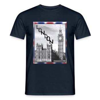 London Big Ben Union Jack - Männer T-Shirt - Navy - Vorne - AI Model Male 178 light (178cm)