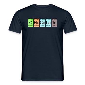 Science Periodic Table Elements chocolate nerd - Men's T-Shirt - navy - Front - AI Model Male 178 light (178cm)