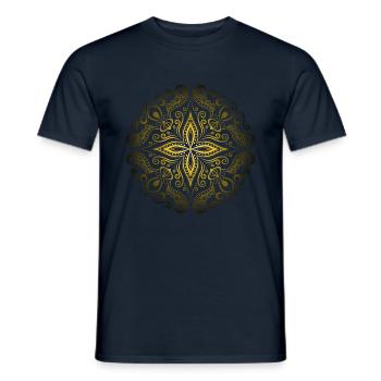 Mandala Gold Luxe Yoga Méditation Cadeau - T-shirt homme - marine - Devant - AI Model Male 178 light (178cm)