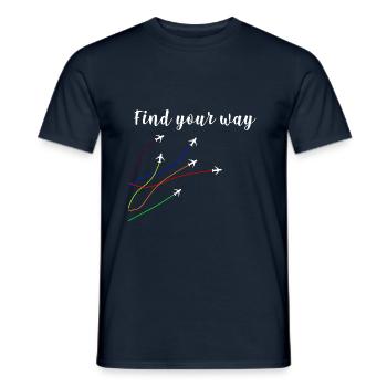Pilote d'avion disant - T-shirt homme - marine - Devant - AI Model Male 178 light (178cm)