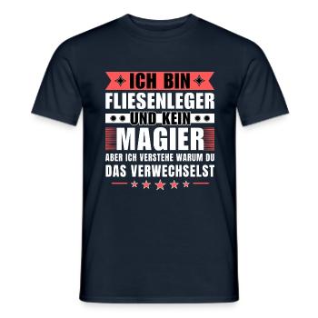 Ich bin Fliesenleger und kein Magier - Männer T-Shirt - Navy - Vorne - AI Model Male 178 light (178cm)