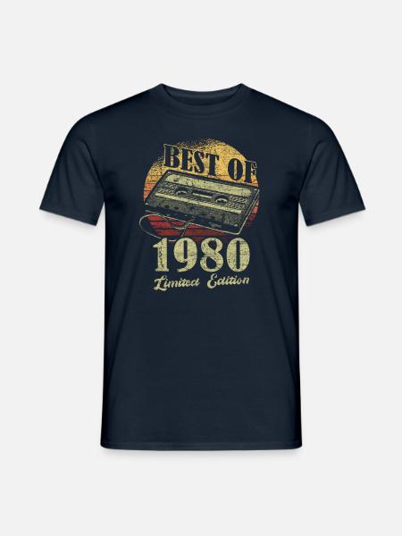 Best Of 1980 Bande de cassette rétro - T-shirt homme - marine