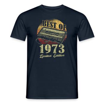 Best Of 1973 Bande de cassette rétro - T-shirt homme - marine - Devant - AI Model Male 178 light (178cm)