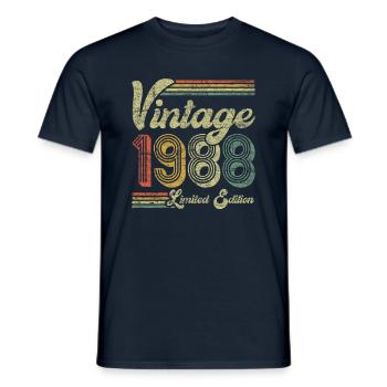 Vintage 1988 Limited Edition - Männer T-Shirt - Navy - Vorne - AI Model Male 178 light (178cm)