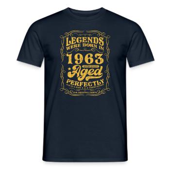 Legends were born in 1963 - Men's T-Shirt - navy - Front - AI Model Male 178 light (178cm)