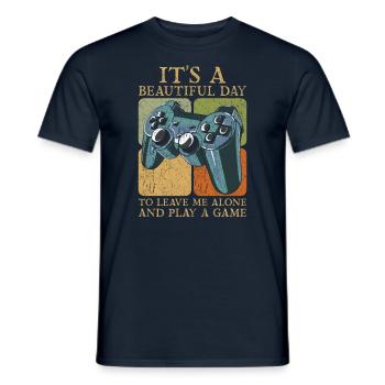 C’est une belle journée pour me laisser tranquille - T-shirt homme - marine - Devant - AI Model Male 178 light (178cm)