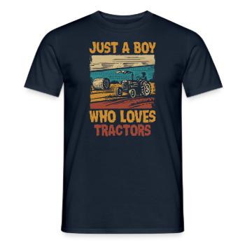 Just A Boy Who Loves Tractors Agriculture Farming - Männer T-Shirt - Navy - Vorne - AI Model Male 178 light (178cm)