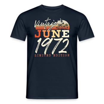 June 1972 Vintage Birthday Gift - Men's T-Shirt - navy - Front - AI Model Male 178 light (178cm)