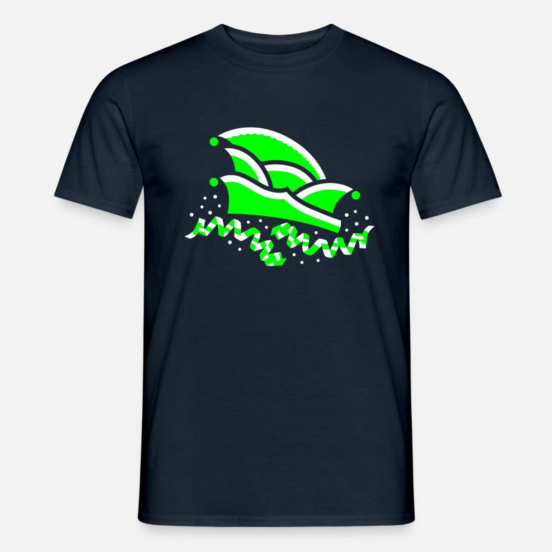 Narrenkappe mit Luftschlangen - Männer T-Shirt - Navy