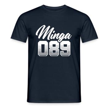 MINGA 089 | MÜNCHEN | GESCHENK - Männer T-Shirt - Navy - Vorne - AI Model Male 178 light (178cm)