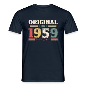 Original Juin 1959 Millésime 1959 Anniversaire 1959 - T-shirt homme - marine - Devant - AI Model Male 178 light (178cm)