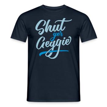 Shut Yer Geggie - Men's T-Shirt - navy - Front - AI Model Male 178 light (178cm)