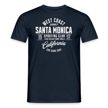 Santa Monica sportliche Meeressandbrandung - Männer T-Shirt - Navy - Vorne - AI Model Male 178 light (178cm)