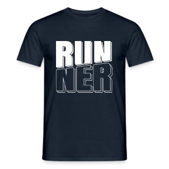 Coureur jogging jogging course course - T-shirt homme - marine - Devant - AI Model Male 178 light (178cm)