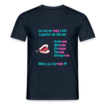 Anniversaire humour 50 ans - T-shirt homme - marine - Devant - AI Model Male 178 light (178cm)