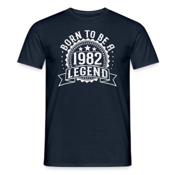 Legend born in 1982 Birthday Gift - Men's T-Shirt - navy - Front - AI Model Male 178 light (178cm)