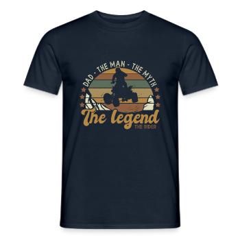 quad dad man myth legend gift man quad motorcycle - Men's T-Shirt - navy - Front - AI Model Male 178 light (178cm)
