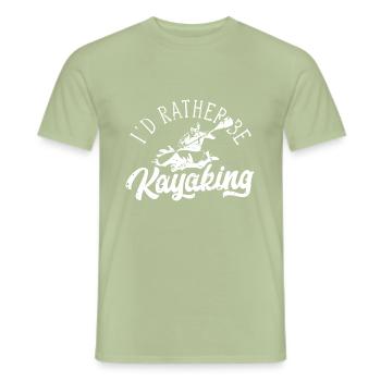Kayak Kajakfahrer Kajak Kajakfahren Kayaking - T-shirt homme - vert sauge - Devant - AI Model Male 178 light (178cm)