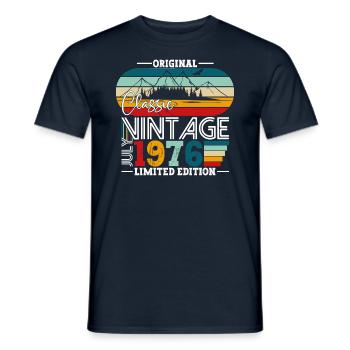 Original July Vintage 1976 46th Birthday Men - Men's T-Shirt - navy - Front - AI Model Male 178 light (178cm)