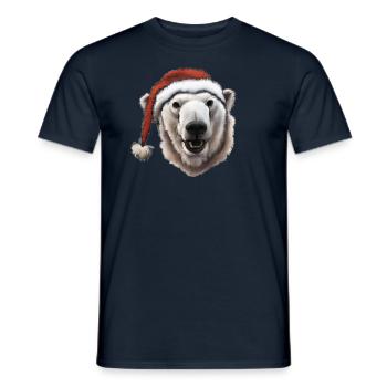 Chapeau de Noël Polar Bear Head Cadeau de Noël - T-shirt homme - marine - Devant - AI Model Male 178 light (178cm)