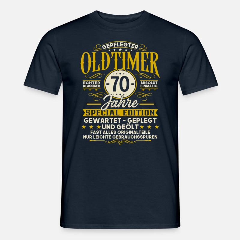 70 Geburtstag Geschenk Oldtimer 70 Jahre - Männer T-Shirt - Navy