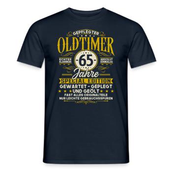 65 Geburtstag Geschenk Oldtimer 65 Jahre - Männer T-Shirt - Navy - Vorne - AI Model Male 178 light (178cm)
