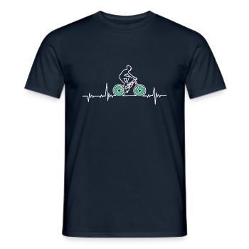 Battement de coeur de vélo de montagne - T-shirt homme - marine - Devant - AI Model Male 178 light (178cm)