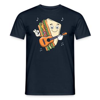 Guitariste Guitare Sandwich Musicien Guitare Nourriture - T-shirt homme - marine - Devant - AI Model Male 178 light (178cm)