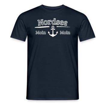 Nordsee Motiv mit Anker - Männer T-Shirt - Navy - Vorne - AI Model Male 178 light (178cm)