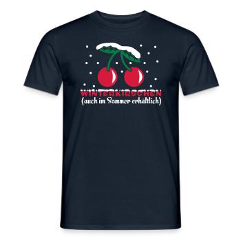 winterkirschen - Männer T-Shirt - Navy - Vorne - AI Model Male 178 light (178cm)
