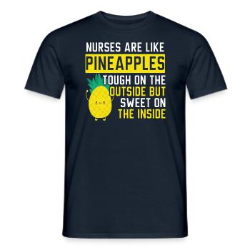Nurses Are Like Pineapple Summer Tropical Fruit - Men's T-Shirt - navy - Front - AI Model Male 178 light (178cm)