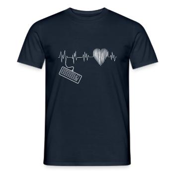 keyboard heartbeat gaming heart for pc - Men's T-Shirt - navy - Front - AI Model Male 178 light (178cm)