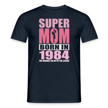 Mom's birthday 1984 | Super Mom - Men's T-Shirt - navy - Front - AI Model Male 178 light (178cm)
