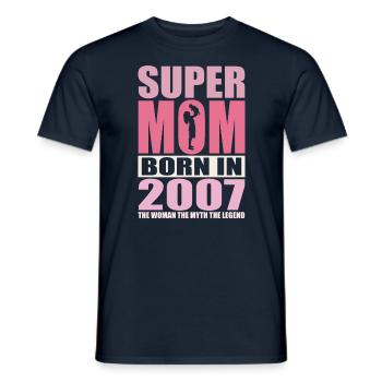 Mom Birthday 2007 | Super Mom - Men's T-Shirt - navy - Front - AI Model Male 178 light (178cm)