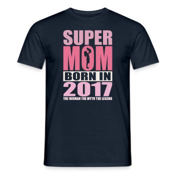 Anniversaire de maman 2017 | Super Maman - T-shirt homme - marine - Devant - AI Model Male 178 light (178cm)
