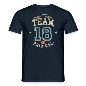 Team 18 - 100% Original / Limited Edition - Men's T-Shirt - navy - Front - AI Model Male 178 light (178cm)
